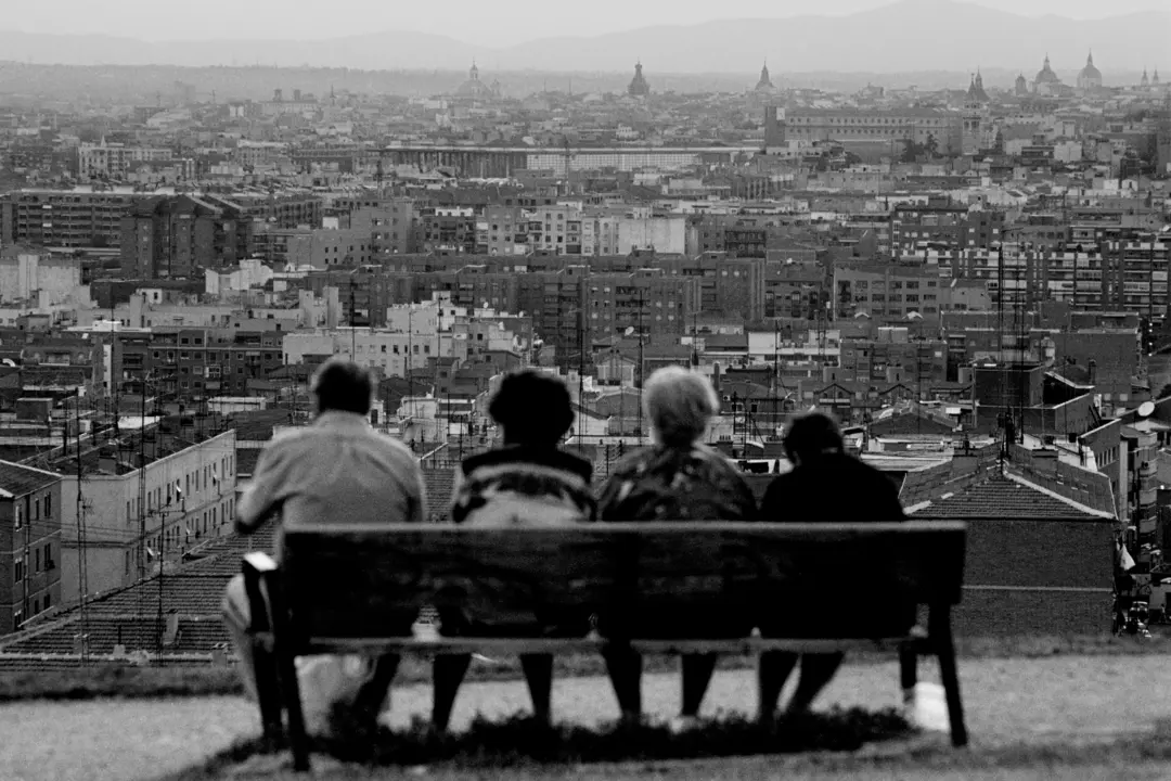 Madrid,03,08,1995. Atardecer desde el parque de las teticas en Vallecas.Foto:Crist&oacute;bal Manuel.