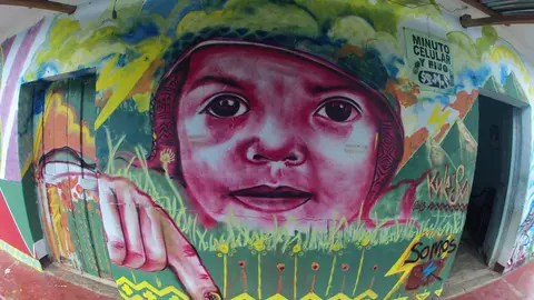 Mural en una comunidad ind&iacute;gena de Cauca, Colombia. | Geya Garc&iacute;a